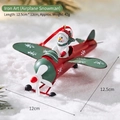 Handcrafted iron Christmas airplane ornament featuring a snowman pilot in red and green - Iron Airplane Snowman