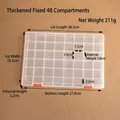 48-grid transparent PP storage box with orange buckles for beads and small parts - Thickened Large Fixed 48 Compartments/28.3x19.2x2.2cm