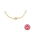 Boucles d'oreilles élégantes en argent S925 doré avec pendentif en zircon brillant - Or #2
