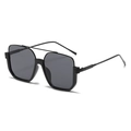 Occhiali da sole squadrati neri oversize con moderno doppio ponte e lenti scure classiche - Montatura Nera Lente Nera C1 / Nero