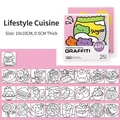 Mini children's coloring book with food theme and 25 unique snack illustrations - Life Food