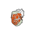 Dettaglio di una spilla a forma di cuore anatomico con topi verdi su fondo bianco - Cuore con Topo (WY1427)