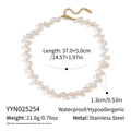 Collana di perle d'acqua dolce barocche con chiusura in acciaio e dettagli misure - Stile Perla Barocca (YYN025254)