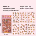 6-sheet set of cute Kapibara PET stickers for journaling featuring various daily poses - Capi Academy