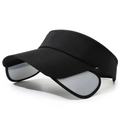 Black sun visor with gray retractable side panels for enhanced UV protection - Adjustable / Black