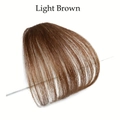 Breathable light brown air bangs hairpiece with sideburns for a natural look - No Sideburns - Light Brown