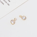 Coppia di ciondoli circolari in rame dorato con zirconi per creazione gioielli fai-da-te - 21# Tondo Ciondolo Singolo (4*7mm)