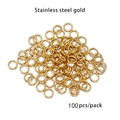 Golden stainless steel open jump rings for jewelry making 100pcs pack for DIY projects - 0.4x3mm / Gold Color (100Pcs/Pack)