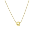 Classic 18k gold plated necklace featuring a polished letter Q pendant on a fine chain - Letter Q