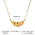Collier pendentif croissant doré en acier inoxydable pour femme avec mesures de taille - Style Croissant Lisse(YYN025161) / Largeur du Pendentif 33.9mm