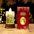 Bronze LED Christmas lantern with snowy tree landscape and festive gift box - Bronze Candle - Christmas Tree (Gift Box)