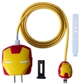 Iron Man style red and yellow silicone protector kit for 20W power adapter cables - Iron Man / Five-Piece Set