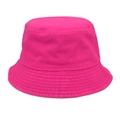 Dettaglio del cappello pescatore in cotone lavato rosa con cuciture a vista e occhielli in metallo - M(56-58cm) / Rosa Rosso
