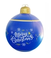 Blue 60cm inflatable PVC Christmas ball with LED lights and white Merry Christmas print - Merry Christmas Blue + Light Upgrade LED