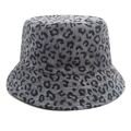 Detailansicht der Leopard-Print-Struktur und Muster des Cord-Anglerhuts - M (56-58cm) / Grau Leopardenmuster (3#)