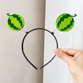 Cute watermelon bopper headband with green felt fruit slices on spring hairband - Whole Watermelon Spring Hairband