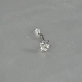 Bloemvormige G23 titanium navelring met opaal centrum en witte zirkonia steentjes - Dikte-Lengte: 1.2x8 / Bloem-Witte Zirconia