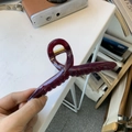 Deep red 13cm hanger-shaped acrylic shark clip with a durable gold metal spring - 13cm Hanger Type / Cherry Red