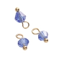 Faceted purple crystal pendant with gold metal loop for DIY jewelry making - Bicone Bead / Sapphire Blue