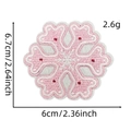 Roze cartoon sneeuwvlok geborduurde patch voor kleding met gedetailleerde maten - Sneeuwvlok 3#