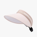 Pink open top sun visor hat with GLAN DI letter embroidery and adjustable back strap - Adjustable / Pink