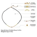 Böhmische Halskette mit schwarzen Spinellperlen und verstellbarer Goldkette - Schwarze Spinell Perlen Spleißen Edelstahl Halskette (XL-538J-1)