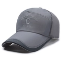 Berretto da baseball in mesh grigio scuro traspirante con ricamo per sport all'aperto - Regolabile / grigio scuro