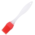 Pennello da cucina in silicone rosso con manico in plastica bianca per barbecue - Pennello in silicone 9g (Rosso)