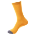 Ingwergelbe gerippte Baumwollsocken mit grauer Kontrastspitze und elastischem Bund - Einheitsgröße / Ingwergelb mit Grauer Zehenpartie