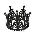 Corona barroca negra elegante de aleación con perlas para bodas y decoración de pasteles - Negro