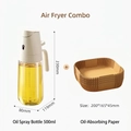 Set van 500ml glazen oliespuit en vierkant bakpapier voor de airfryer keuken - [Airfryer Combo] 500ml Oliefles + 50 stuks Papiervoeringen