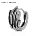Boucle d'oreille en acier inoxydable argent antique avec motif aile de dragon - Style 19 (Griffe de dragon/Aile)