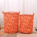 Two-piece set of orange strawberry print laundry baskets in large and medium sizes - 35*45cm / Strawberry