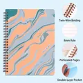 Taccuino A5 a spirale con copertina marmorizzata e pratiche tasche portaoggetti interne - Tessitura Fiume Stampa a Caldo