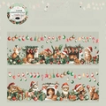 Nastro adesivo PET gatto di Natale con motivi gattini e calze per scrapbooking DIY - Gatto Festivo