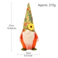Gnome d'automne en peluche debout avec chapeau à feuilles d'érable et tournesol - Style Homme Tournesol