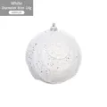 Pallina di Natale bianca da 8cm con decorazioni di perline e glitter argento - Bianco