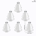 Set di 6 decorazioni natalizie in PET trasparente a forma di albero, altezza 10 cm - Albero di Natale Trasparente / Set da 6