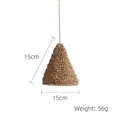 Handwoven rope pendant lampshade in natural finish measuring 15cm for rustic decor - 15*15cm