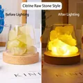 400g Stone + 10cm Warm Light USB Base Citrine