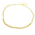 Detailed view of golden infinity link necklace with pavé cubic zirconia accents - Infinity Symbol Link Zircon Necklace