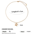 18K vergulde koperen sterrenketting met natuurlijke kralen en 41+7cm lange ketting - Ster Schelp Hanger Ketting