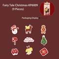 Set di 9 adesivi natalizi con pupazzo di neve, renna e omino di pan di zenzero - Biglietti Decorativi Natalizi Fiaba KP6009 (9 Pezzi)