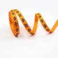 Orange Halloween grosgrain ribbon with black spider pattern for festive party decor - Small Spider