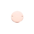 Gepolijste roségouden roestvrijstalen ronde bedel met twee gaten voor DIY-sieraden maken - 11mm / Roségoud