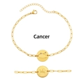 Detail shot of 18K gold plated Cancer zodiac pendant and adjustable chain link bracelet - Cancer (1 Piece/Pack)