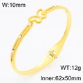 Bracciale a farfalla placcato oro 18K con cristalli luccicanti e design traforato - Stile Farfalla Cava con Strass (KB210752-KSZ)