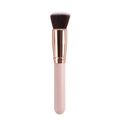 Flat round foundation brush with pink handle and rose gold ferrule for makeup - Flat Foundation Brush / Pink