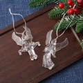 Set of two transparent acrylic Christmas angel ornaments with wings and hanging strings - Angel 9CM (Set of 2)