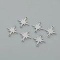 Set di sei ciondoli a stella ottagonale argento con doppi anelli per gioielli fai-da-te - 13*12mm / Bianco K/Argento